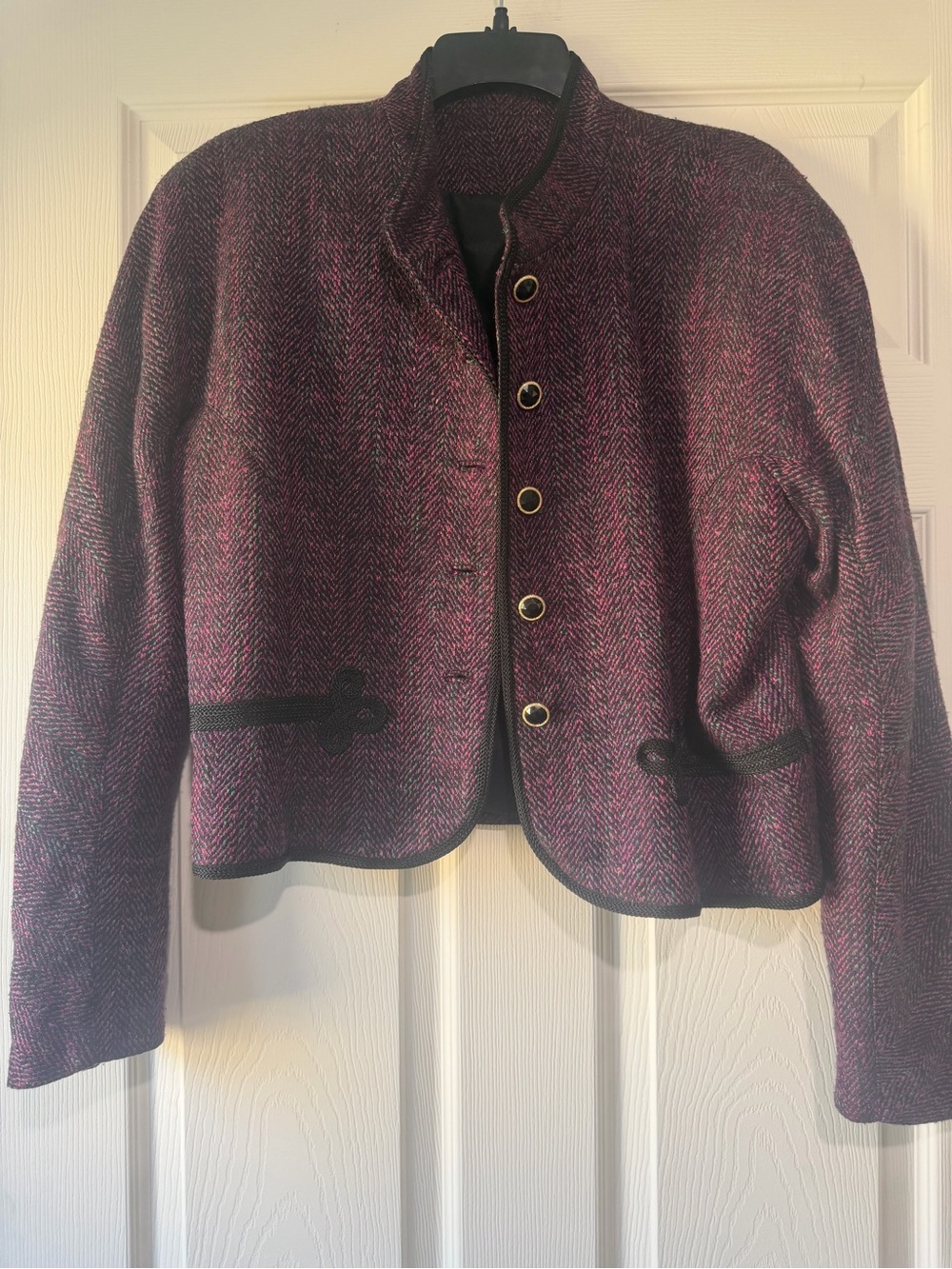 Doncaster women’s Purple Tweed Button Jacket